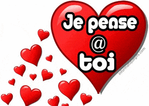Gif animé je pense à toi coeur